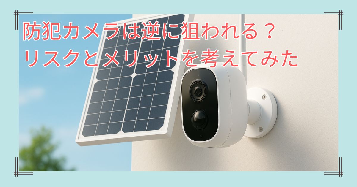 防犯カメラは逆に狙われる？リスクとメリットを考えてみた