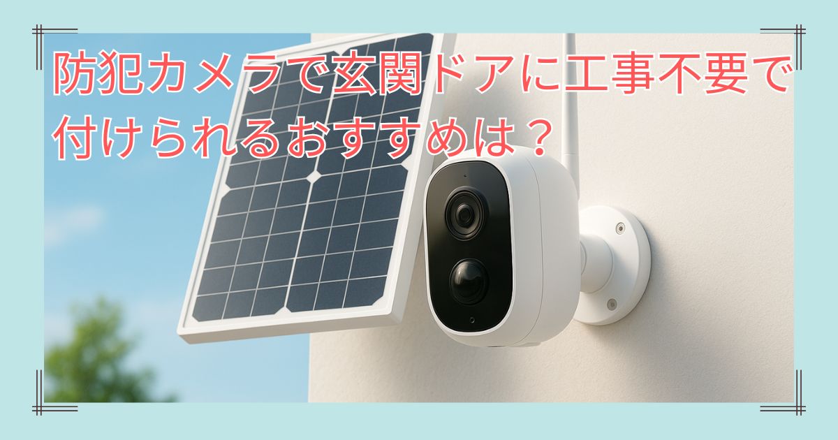防犯カメラで玄関ドアに工事不要でつけられるおすすめは？