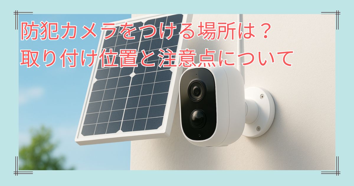防犯カメラをつける場所は？取り付け位置と注意点について