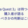 Meta Quest 3は待つべき？購入者が語る買うべきかの判断はこれ